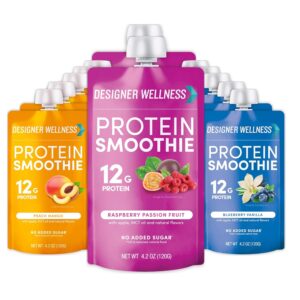 Designer Wellness Protein Smoothie, Real Fruit, 12g Protein, Low Carb,