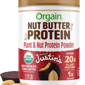Orgain X Justin’s ® Organic Vegan Nut Butter Protein Powder,