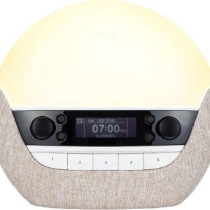 Lumie Bodyclock Luxe 700FM | Wake-Up Light with FM Radio, Bluetooth Speakers, Sunrise/Sunset Features and Low-Blue Light for Sleep